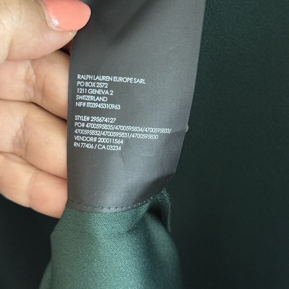 Club Monaco Ralph Lauren Midi Dress Size 0 Forest Green Open Cold Off Shoulder - Picture 8 of 14